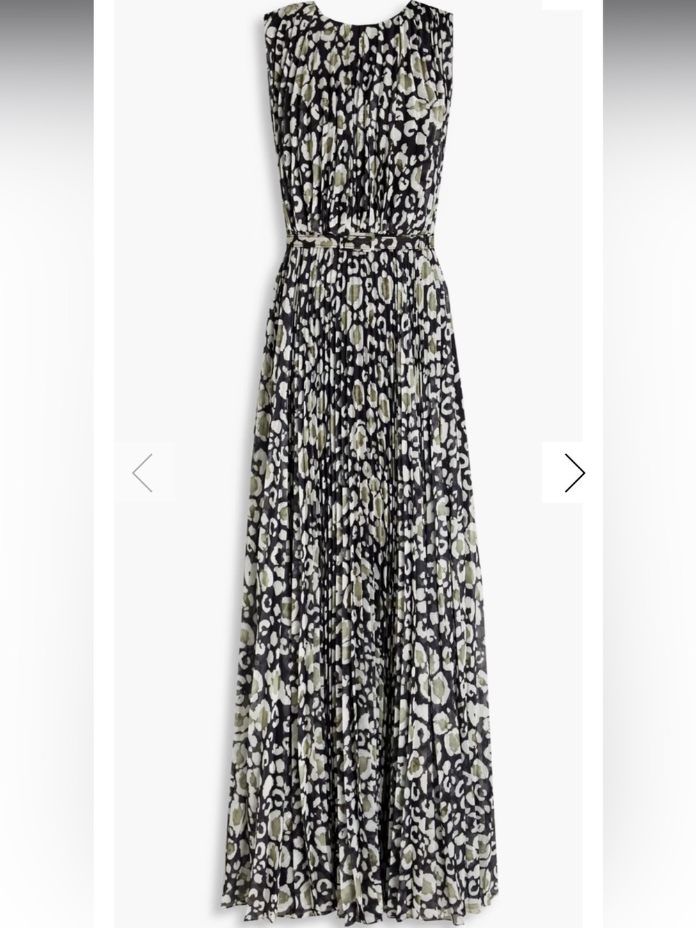 Mikael Aghal Pleated Chiffon Printed Maxi Dress